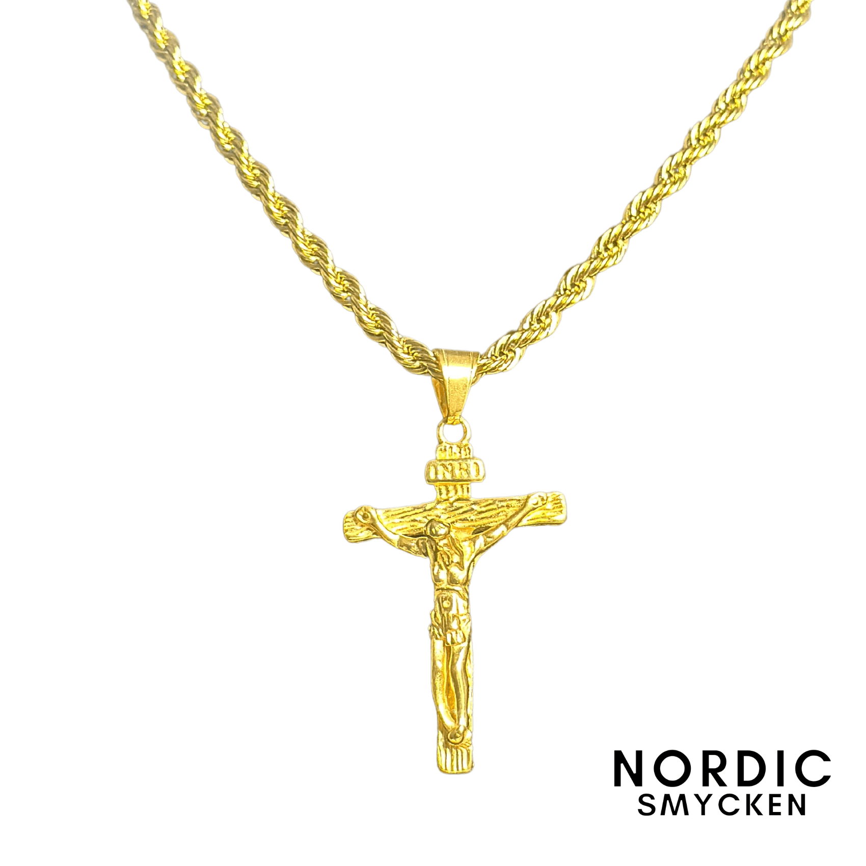 Krucifix (Kors) Halsband - Silver/Guld - Nordic Smycken